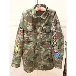 PACSUN Camouflage Military Utility Patch Jacket Men’s Sz L